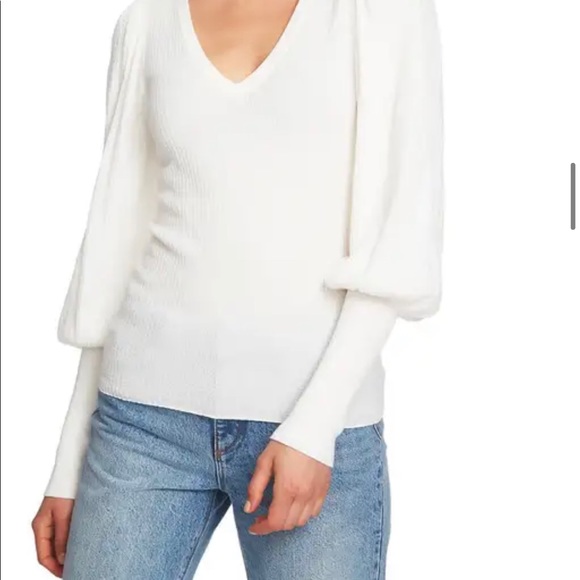 1. State Sweaters - 1.STATE Blouson sleeve Textured Sweater